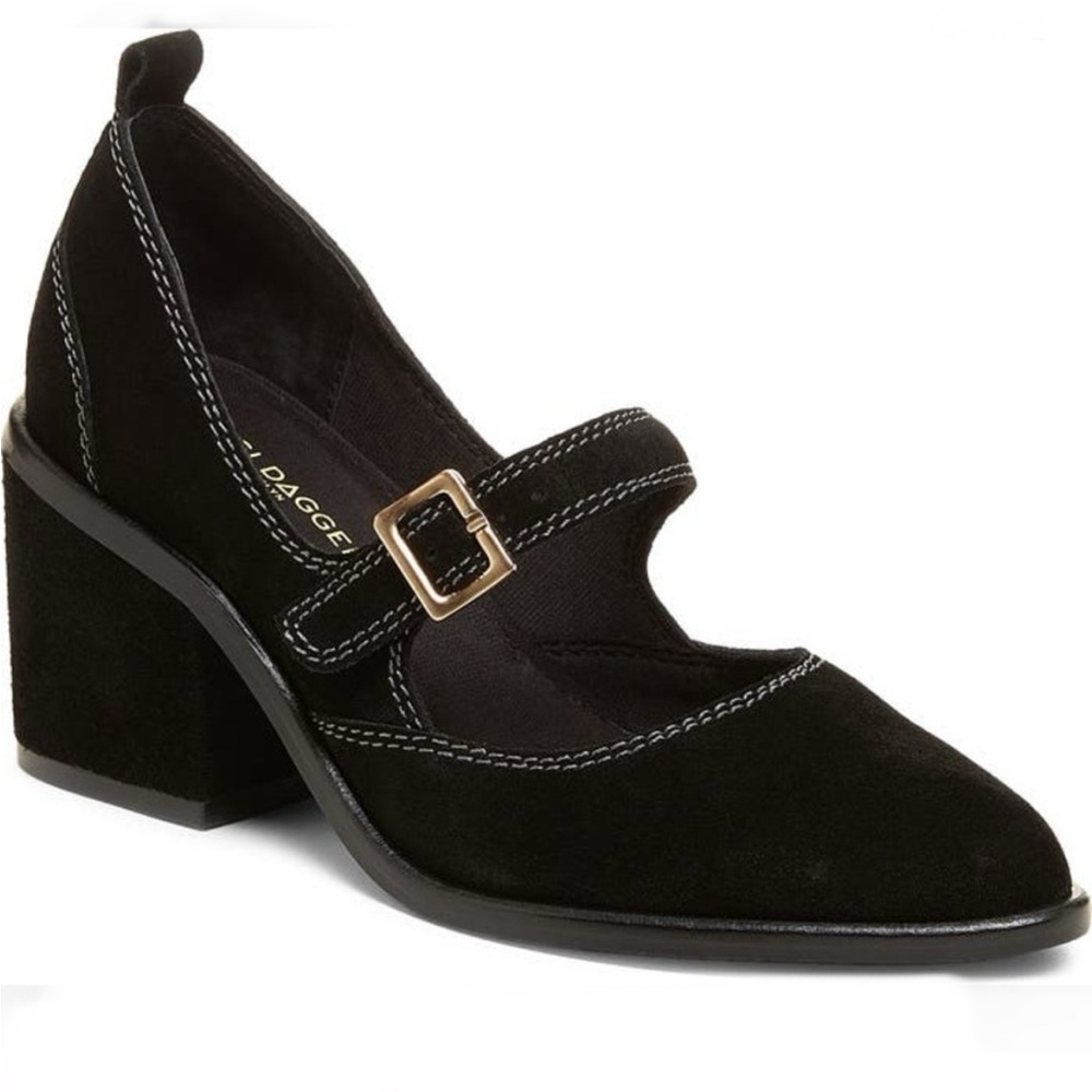 Kelsi Dagger Brooklyn Elm Mary Jane Pump Suede Leather Block Heel Shoe Size 8.5 - Picture 3 of 12
